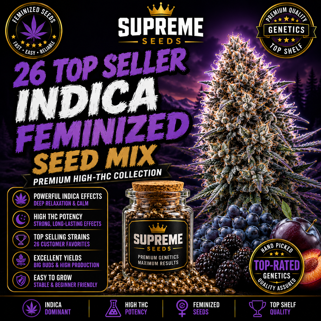 26 Top Seller Indica Feminized Seed Mix