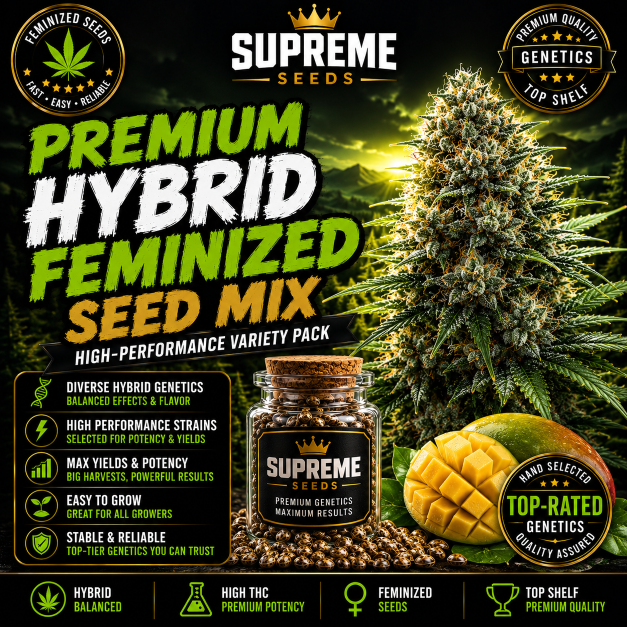 Premium Hybrid Feminized Seed Mix