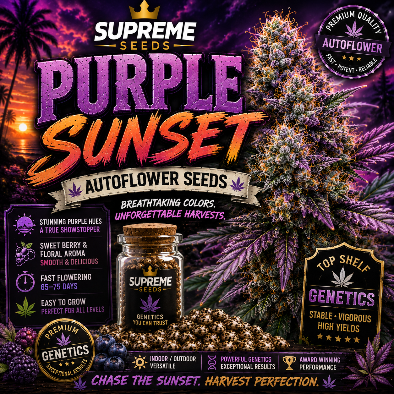 Purple Sunset Autoflower Seeds | Premium Hybrid Genetics