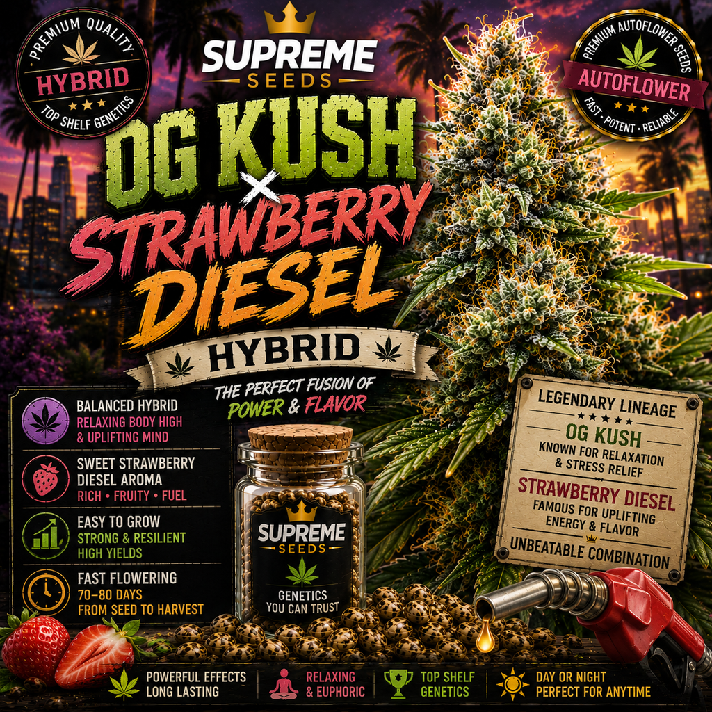 Bruce Banner Regular Seeds | High-Potency OG Kush x Strawberry Diesel Hybrid